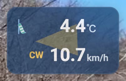 気温、風速、風向を表示する天気パネル
